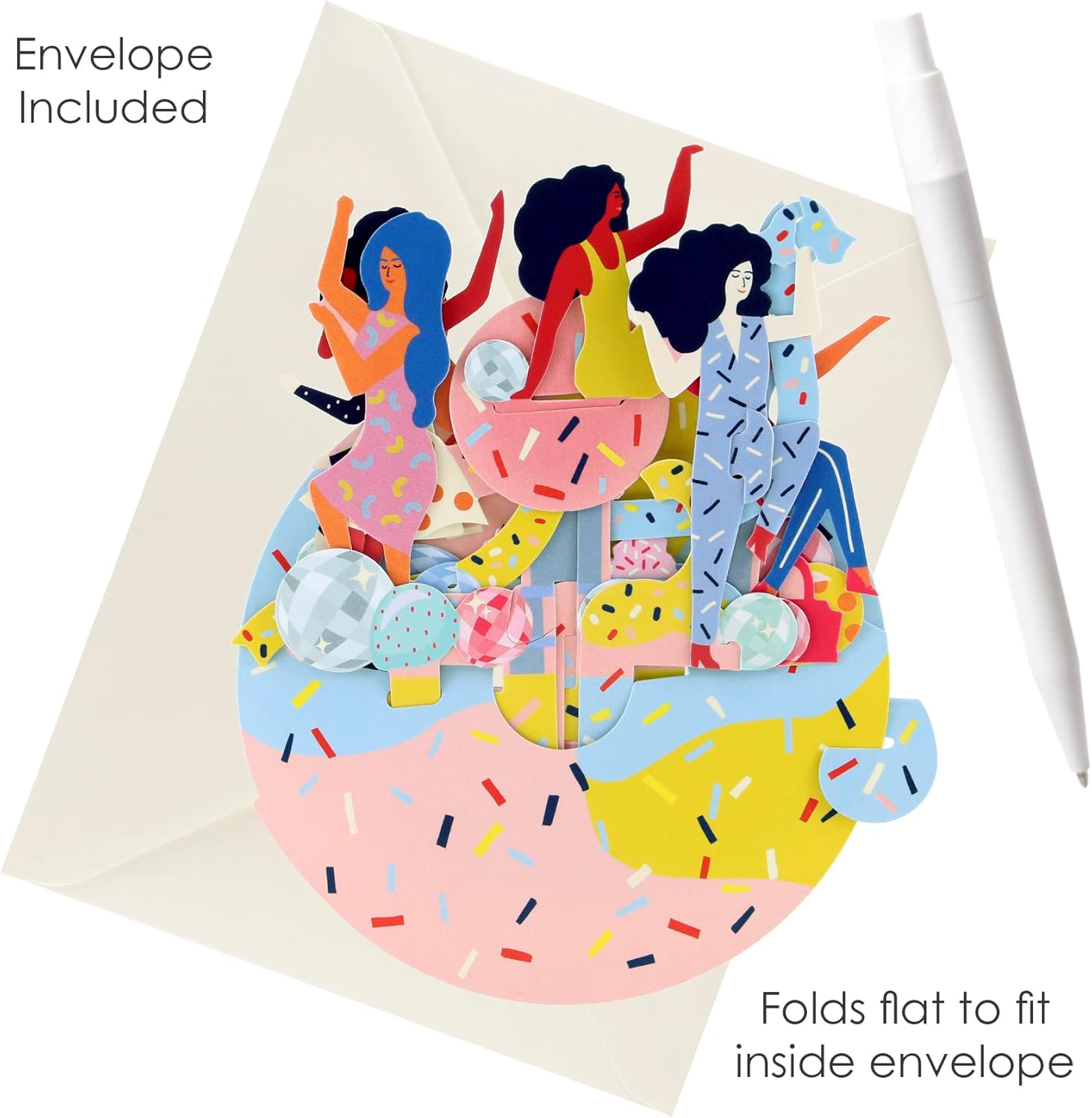 Santoro Pirouette, 3D Pop Up Greeting Card - Girls Just Wanna Have Fun - For Her, For Girls, For Mum, Birthday, Celebration