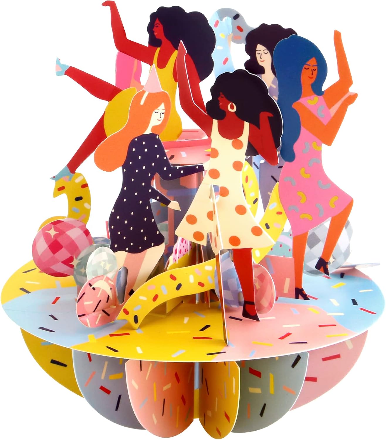 Santoro Pirouette, 3D Pop Up Greeting Card - Girls Just Wanna Have Fun - For Her, For Girls, For Mum, Birthday, Celebration