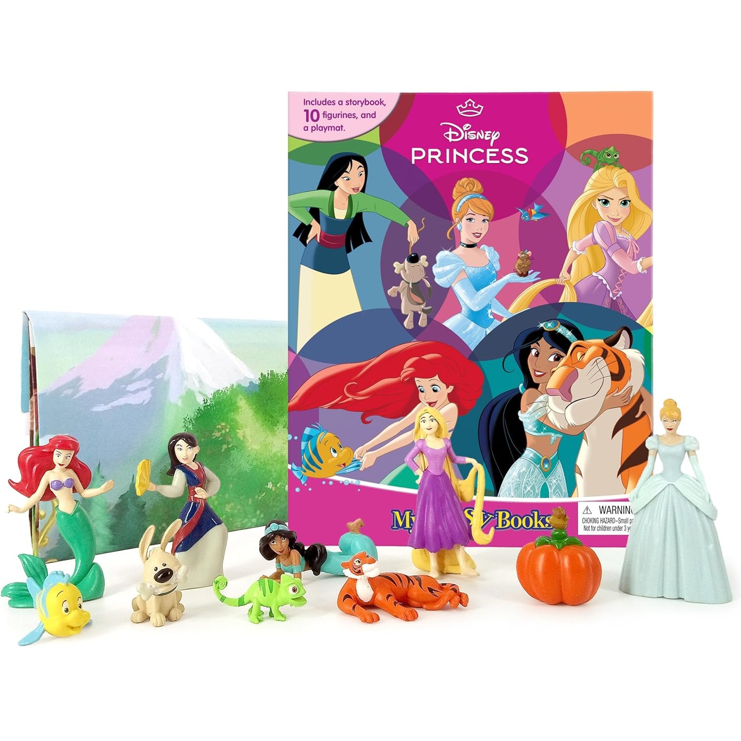 Disney Princess My Busy Books - Storybook, 10 figurines, playmat