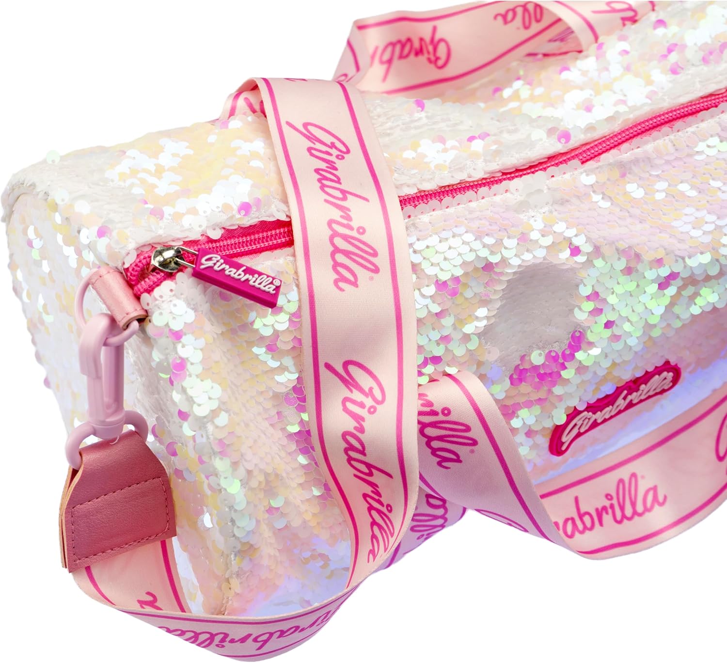 Girabrilla - Sport Bag With Reversible Sequins - White