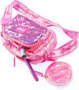 Girabrilla Puffer Pochette - Borsa Tracolla (Dark Pink)