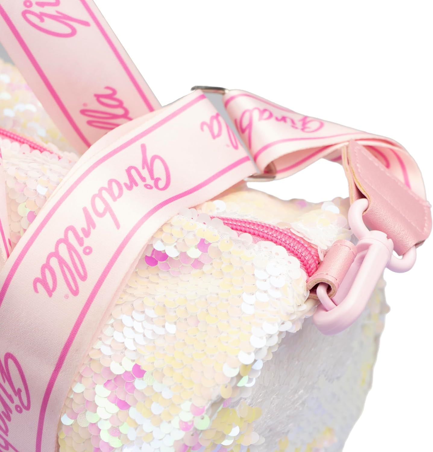 Girabrilla - Sport Bag With Reversible Sequins - White