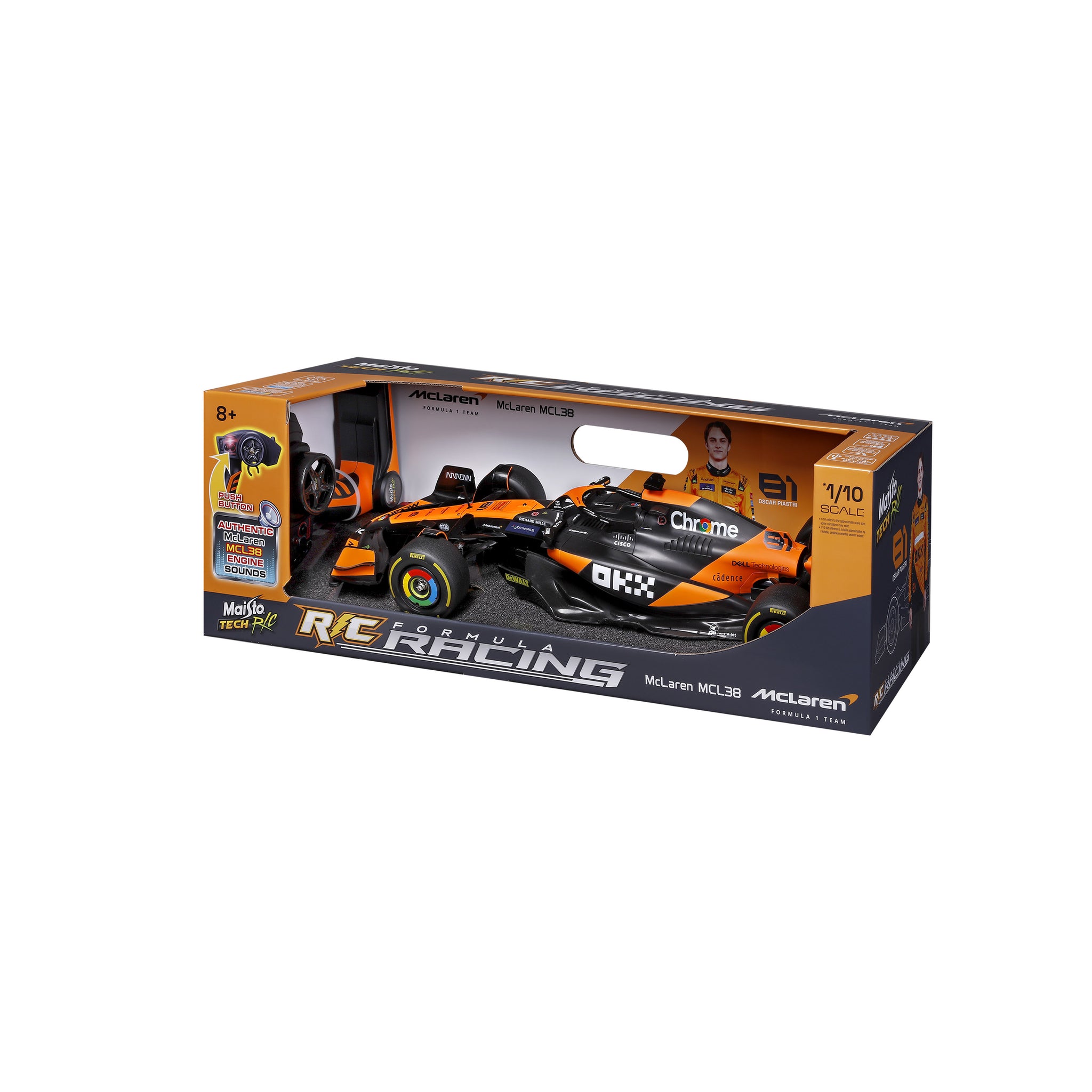 Maisto 1:10 Scale McLaren MCL38 Formula 1 Remote Control Race Car