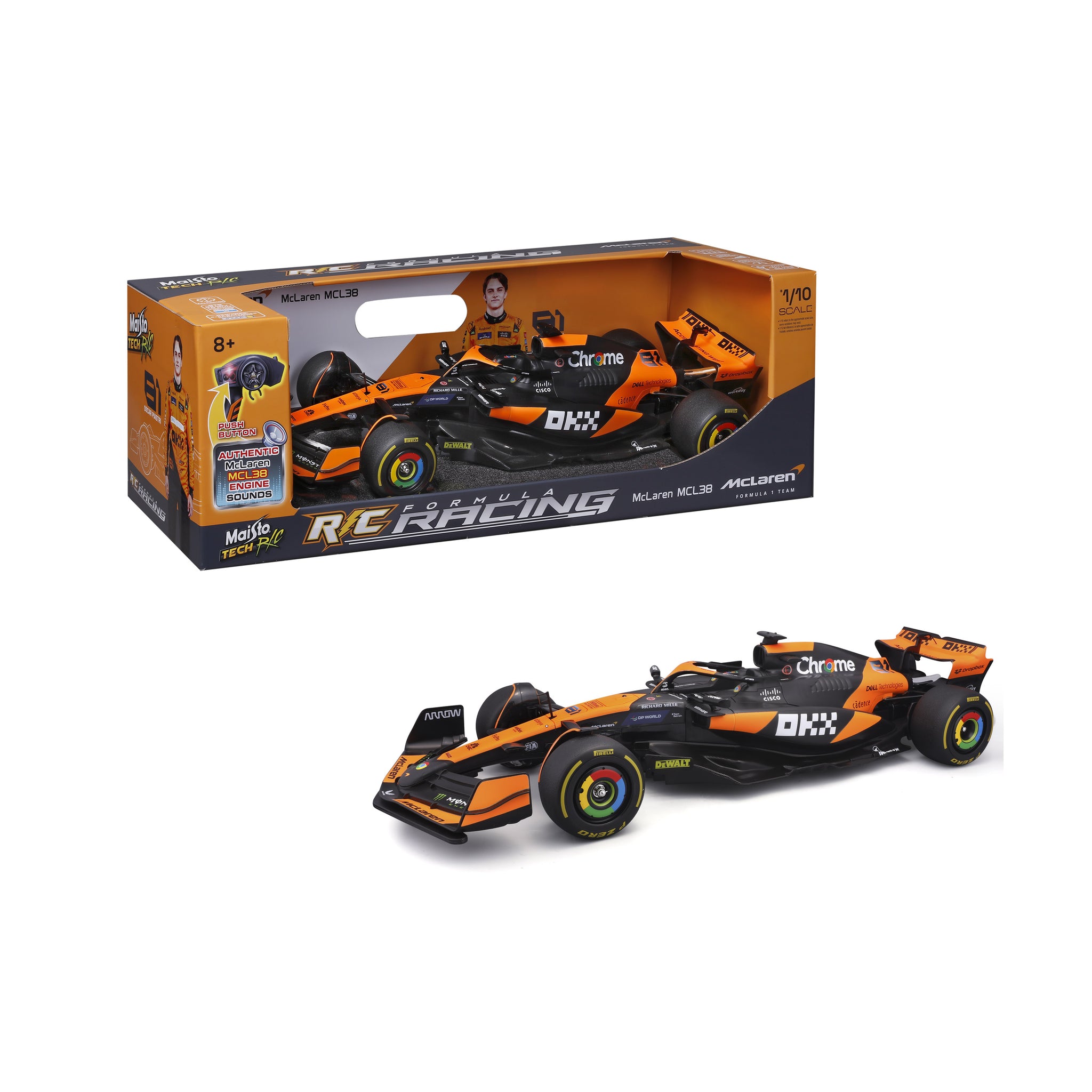 Maisto 1:10 Scale McLaren MCL38 Formula 1 Remote Control Race Car