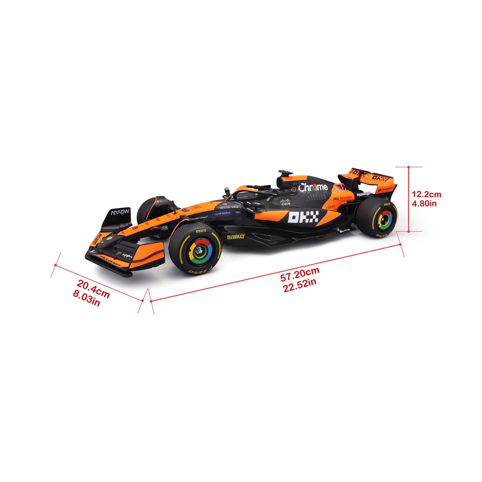 Maisto 1:10 Scale Remote Control McLaren MCL38 F1 Formula Racing Car, 2.4GHz RC Toy Replica (Item No. 82777)