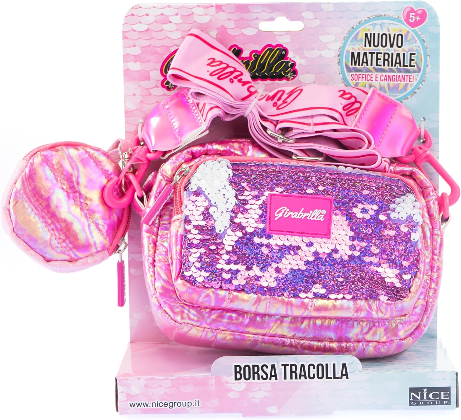 Girabrilla Puffer Pochette - Borsa Tracolla (Dark Pink)