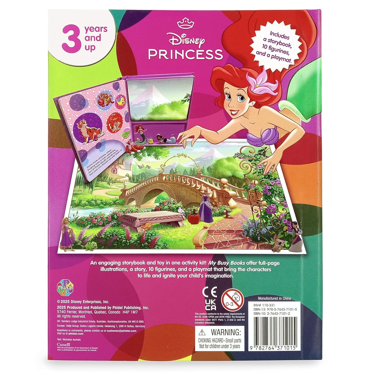 Disney Princess My Busy Books - Storybook, 10 figurines, playmat