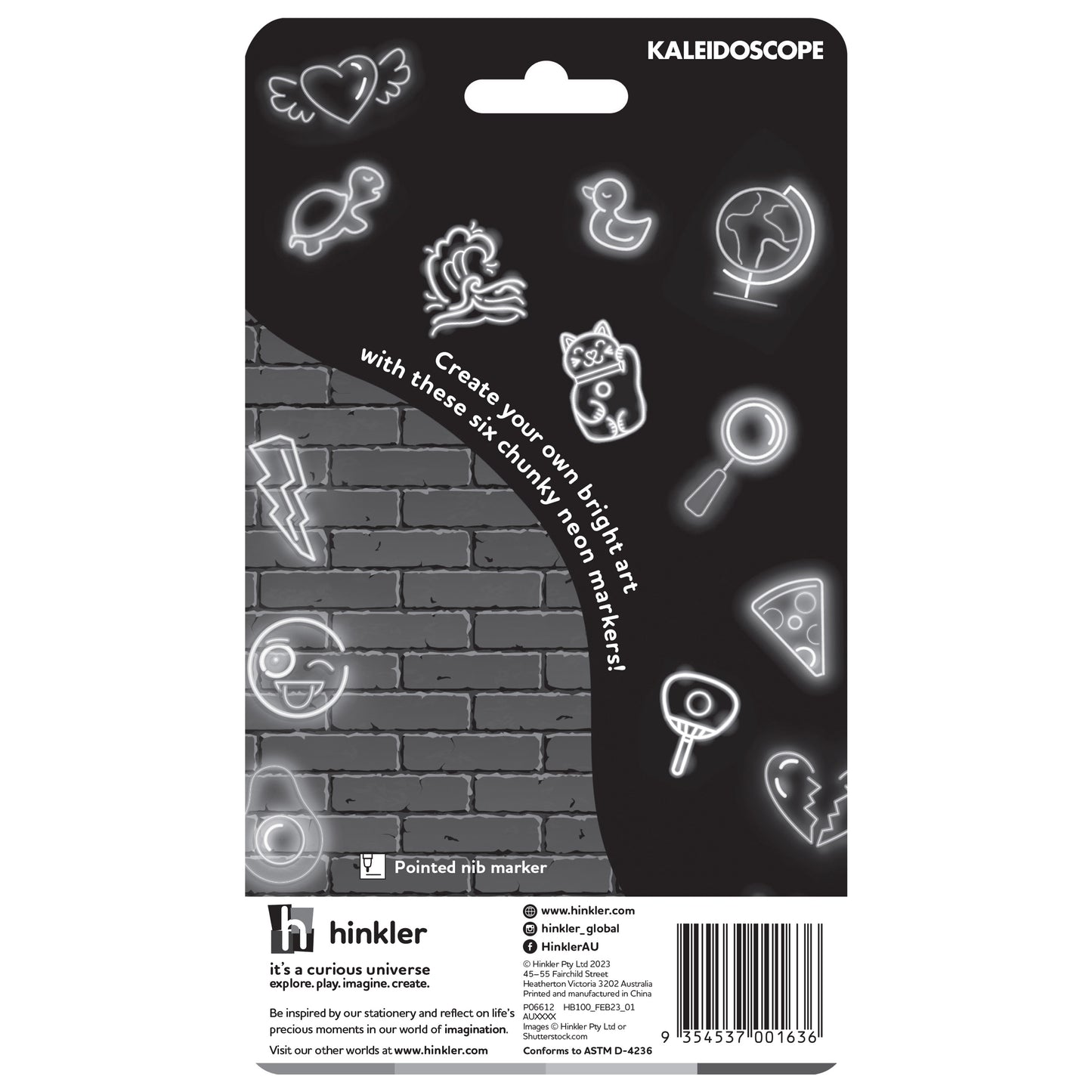Hinkler Kaleidoscope 6 Electric Neon Markers