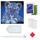 Hinkler Crystal Creations Canvas: White Tiger Cub Art/Craft Painting