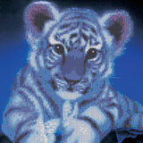 Hinkler Crystal Creations Canvas: White Tiger Cub Art/Craft Painting