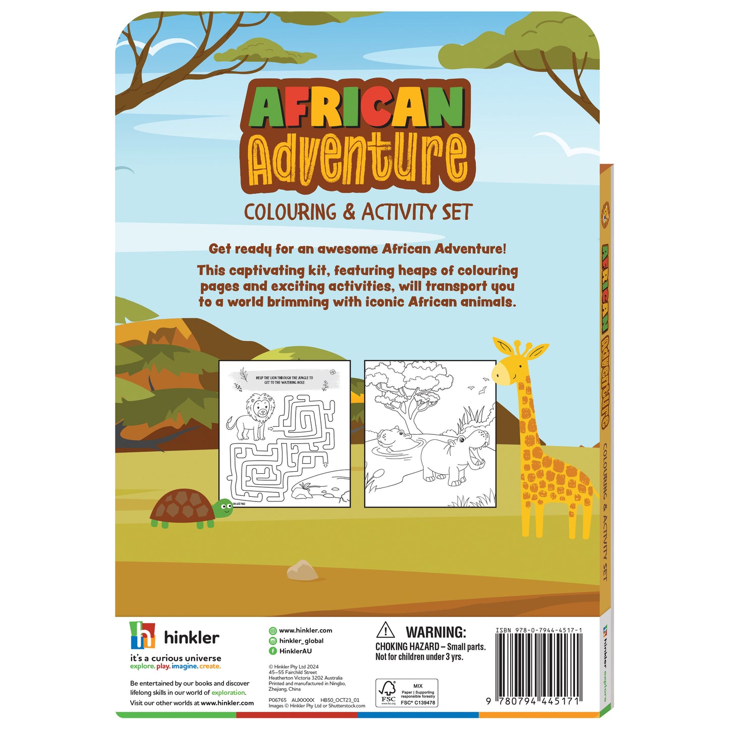 Hinkler African Adventure Colouring & Activity Set