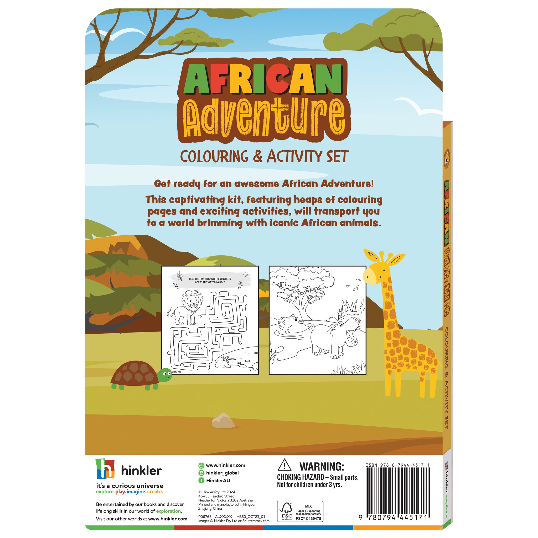 Hinkler African Adventure Colouring & Activity Set