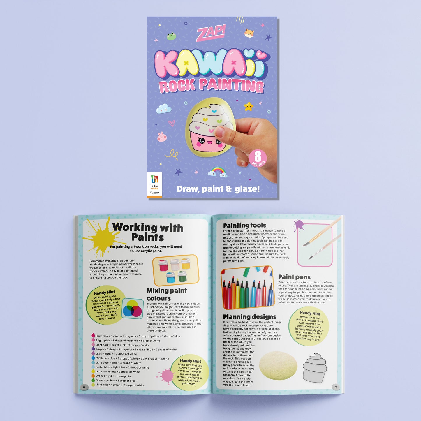 Hinkler Zap! Kawaii Rock Painting Kit