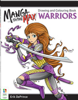 Hinkler Manga to the Max Drawing and Colouring Book: Warriors