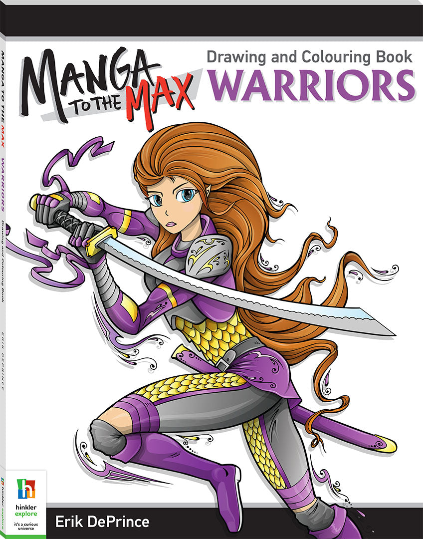 Hinkler Manga to the Max Drawing and Colouring Book: Warriors