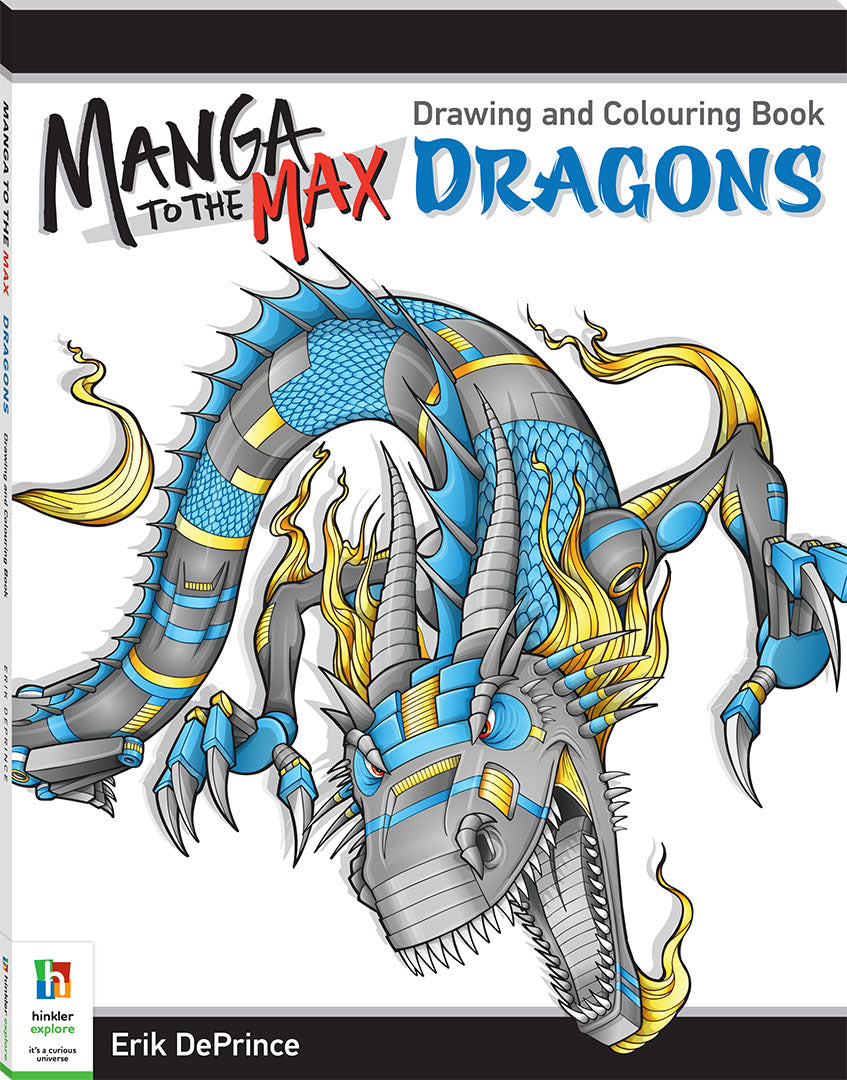 Hinkler Manga to the Max Drawing and Colouring Book: Dragons