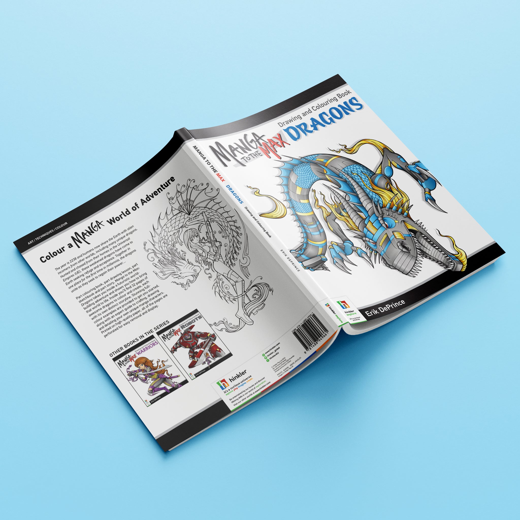 Hinkler Manga to the Max Drawing and Colouring Book: Dragons