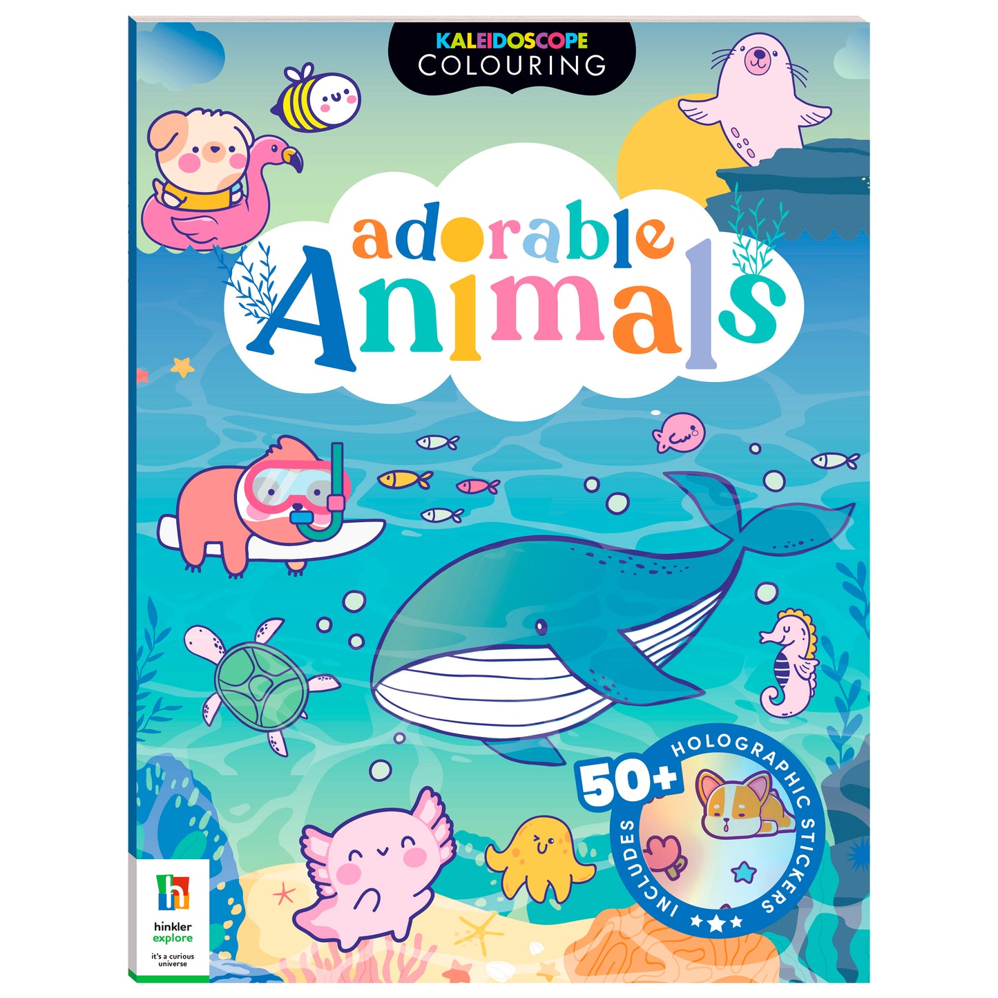 Hinkler Kaleidoscope Sticker Colouring Adorable Animals