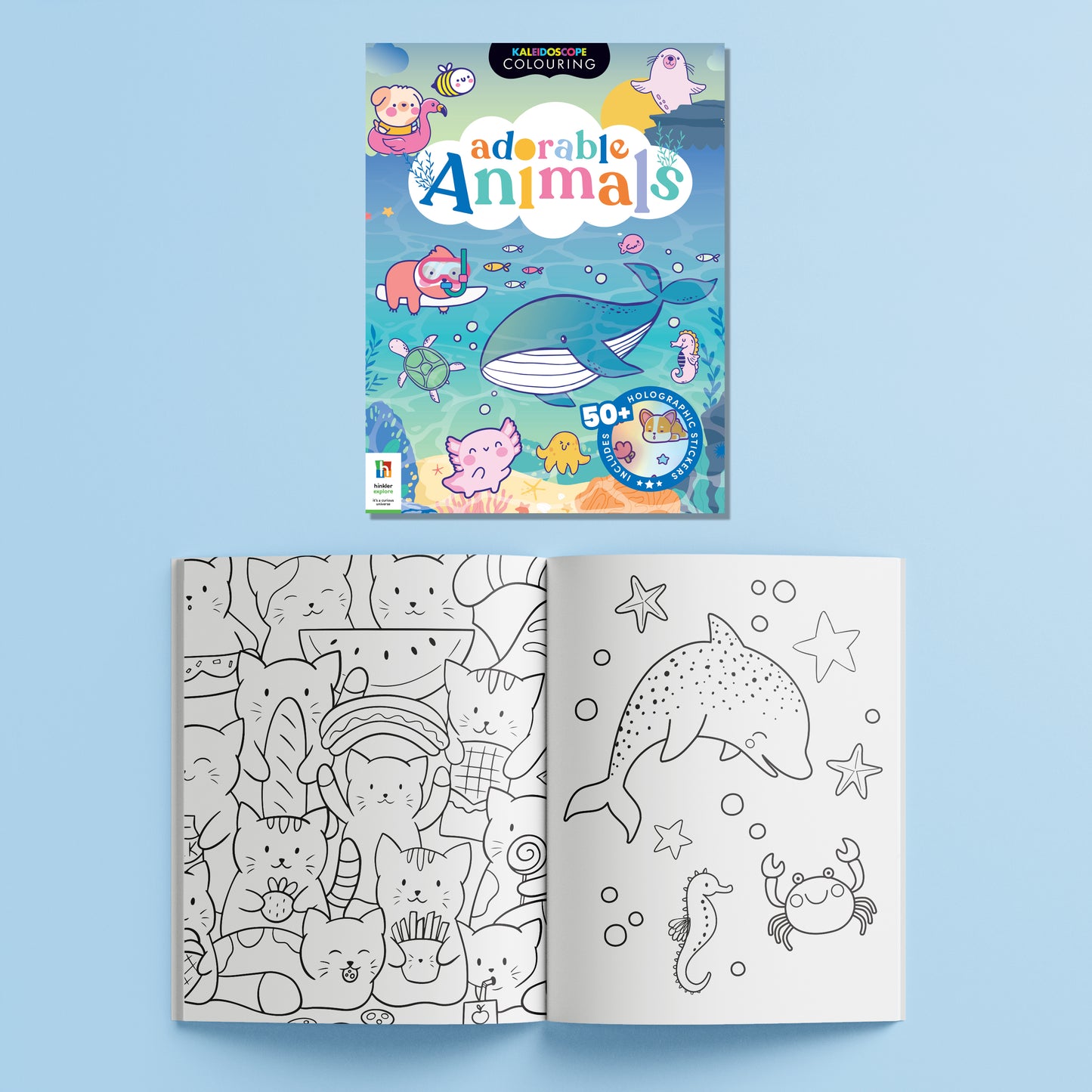 Hinkler Kaleidoscope Sticker Colouring Adorable Animals
