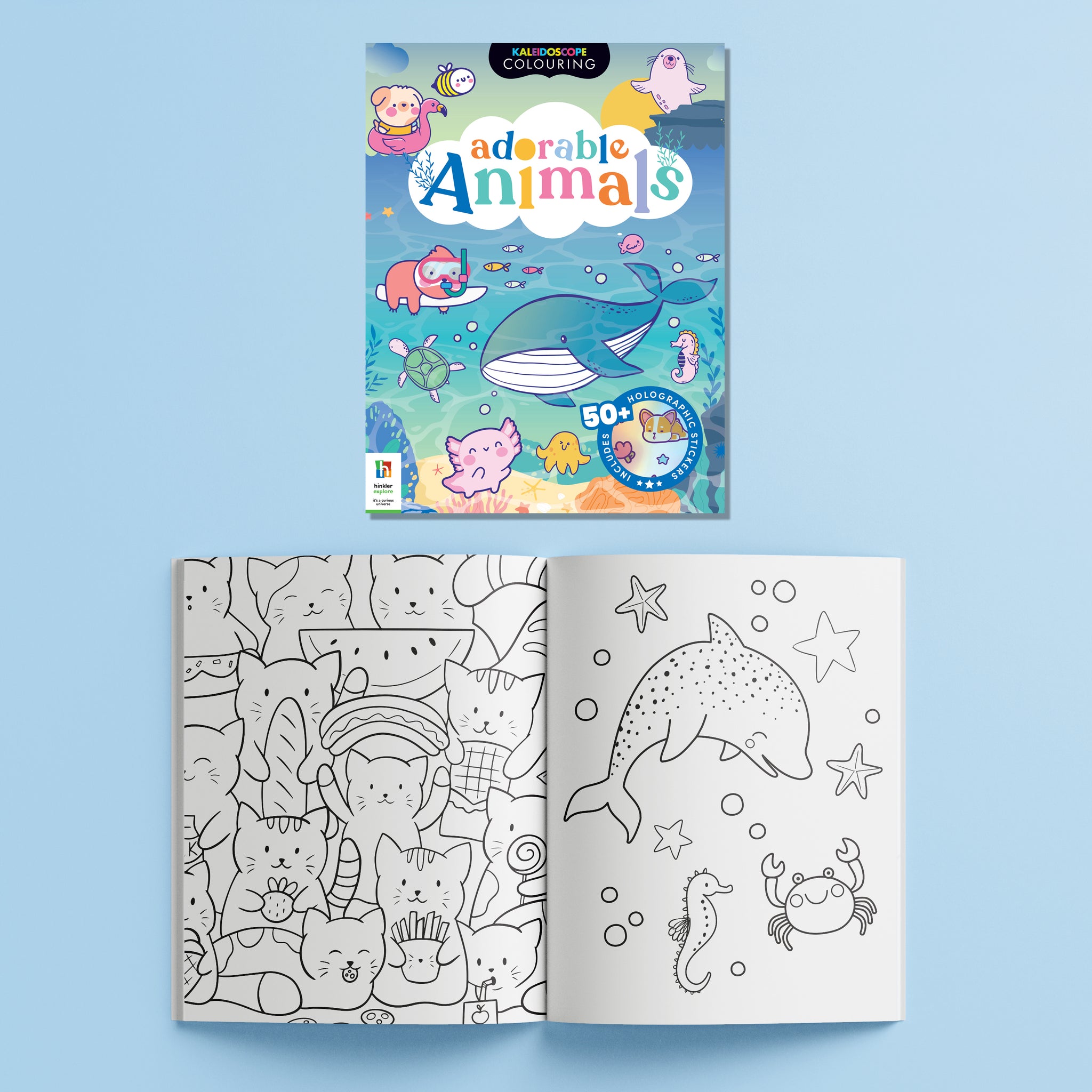 Hinkler Kaleidoscope Sticker Colouring Adorable Animals