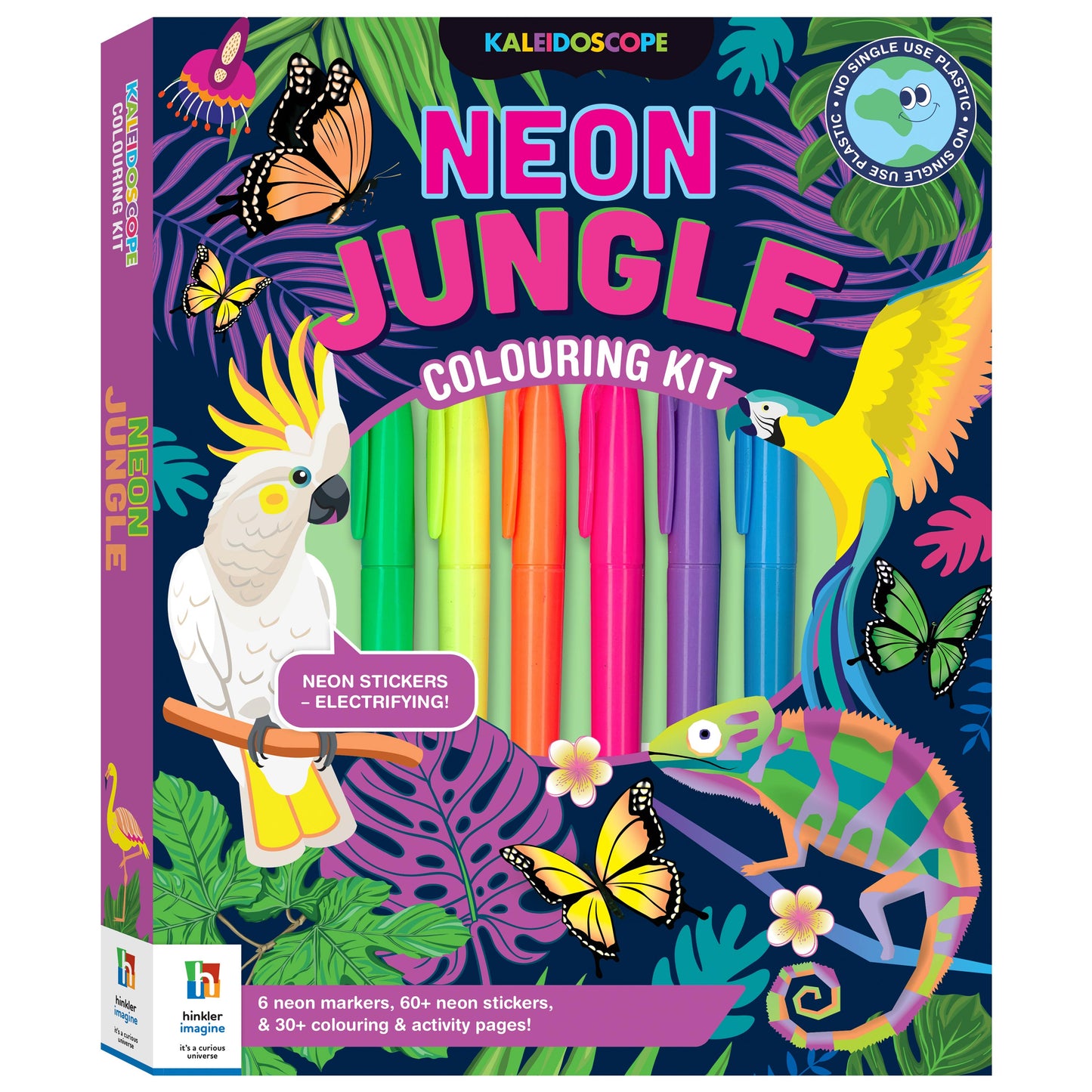 Hinkler Kaleidoscope Colouring Kit Neon Jungle