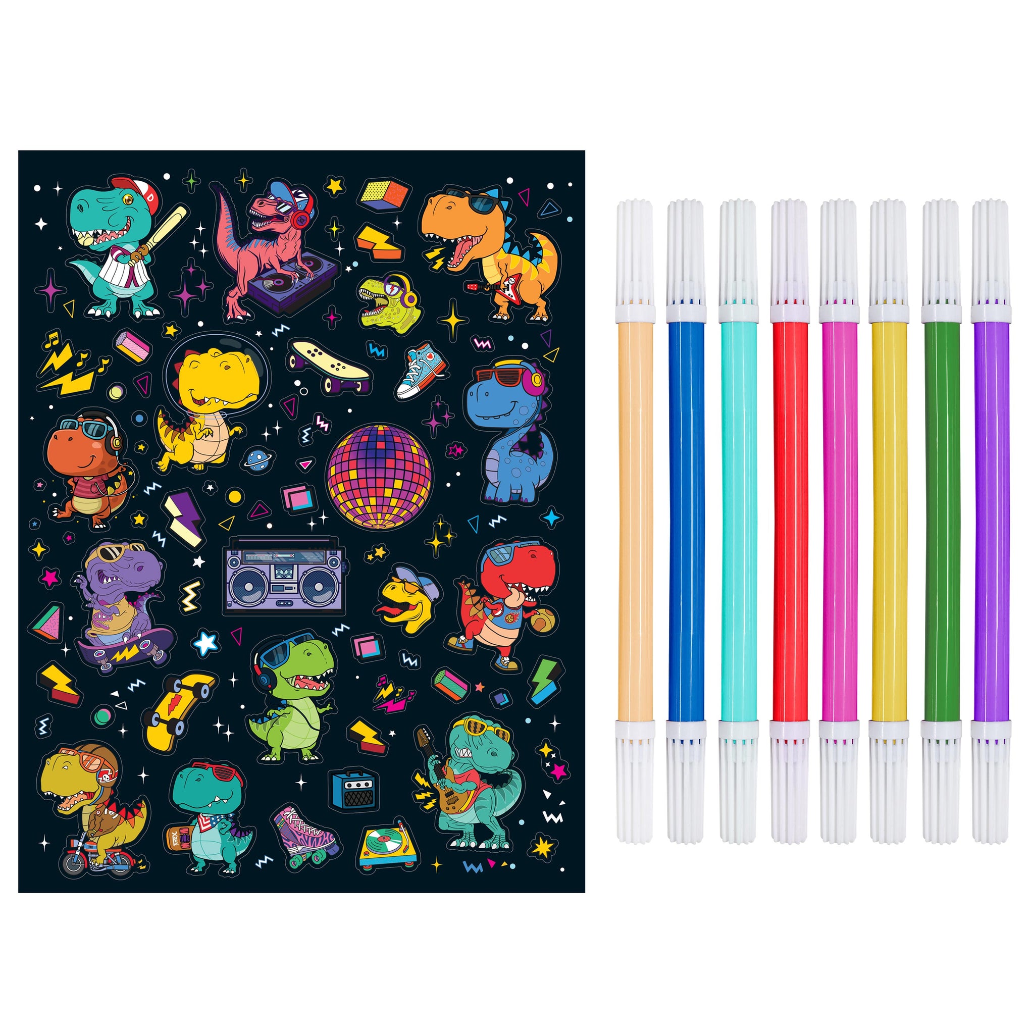 Hinkler Kaleidoscope Dino Disco Colouring Kit