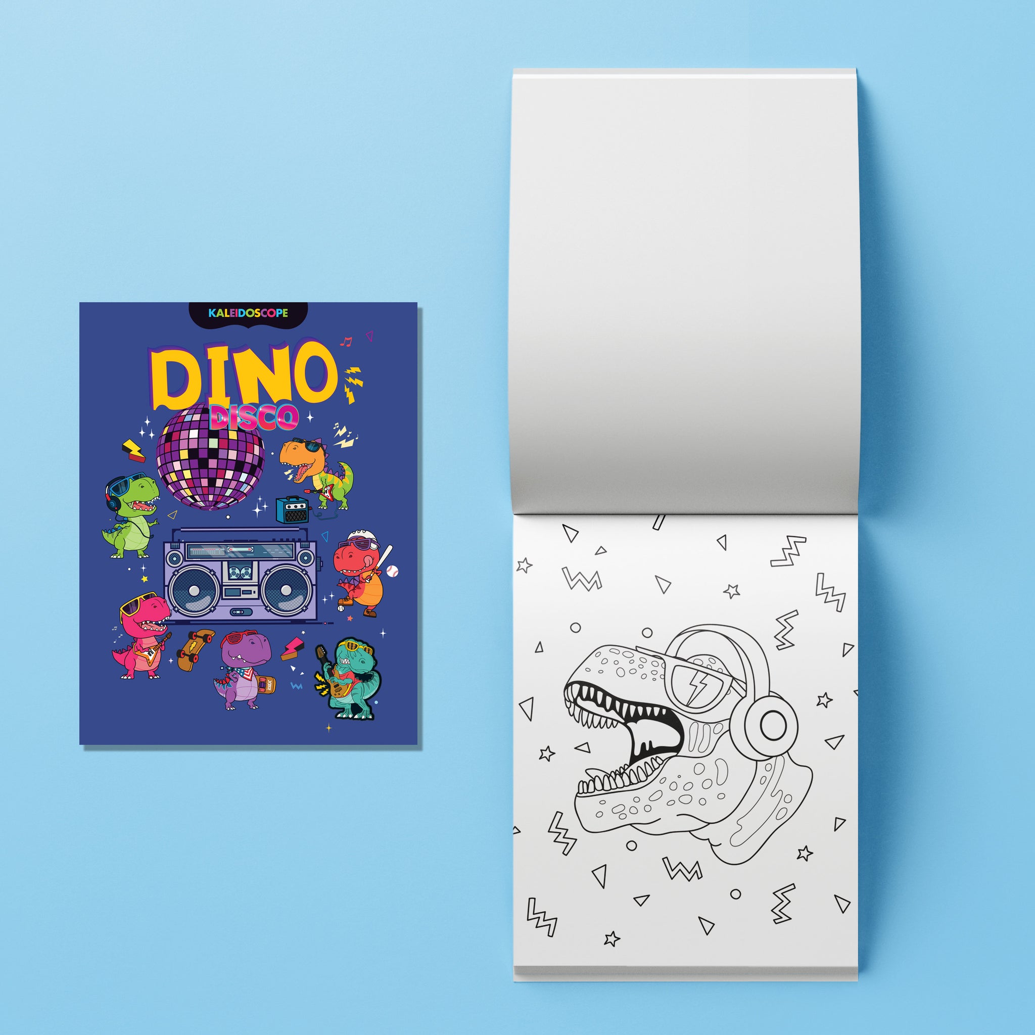 Hinkler Kaleidoscope Dino Disco Colouring Kit