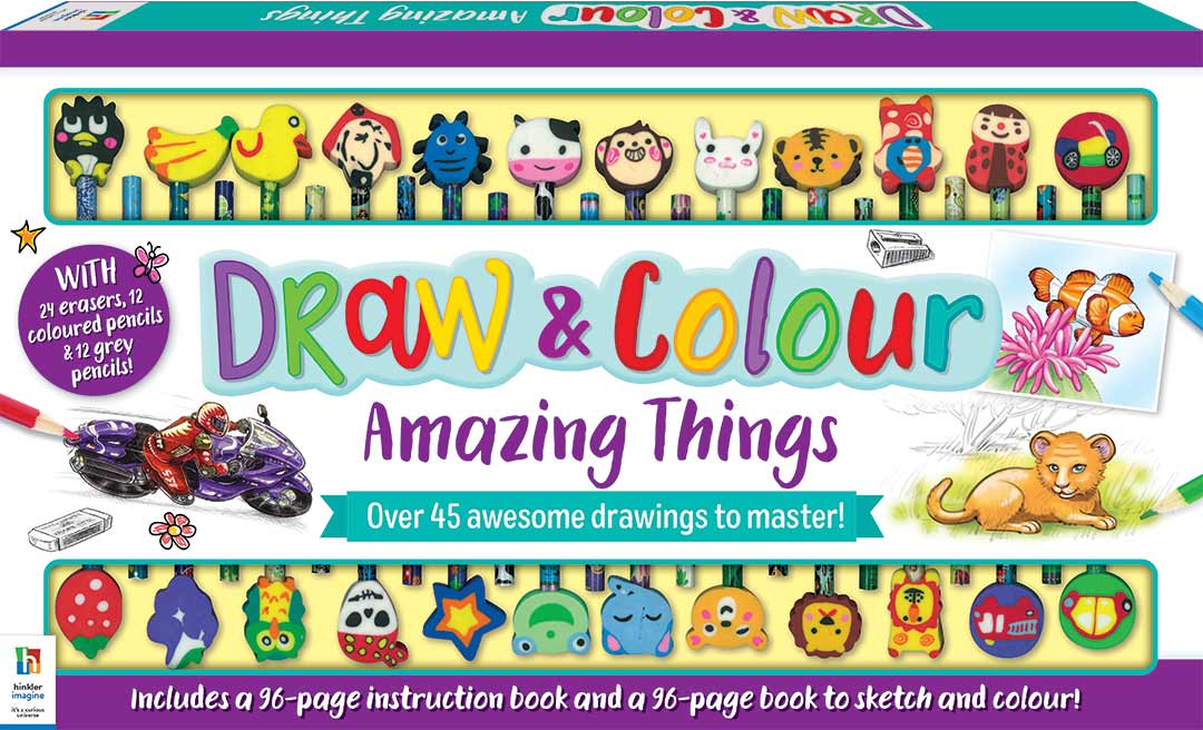 Draw and Colour Amazing Things 24-Pencil Set