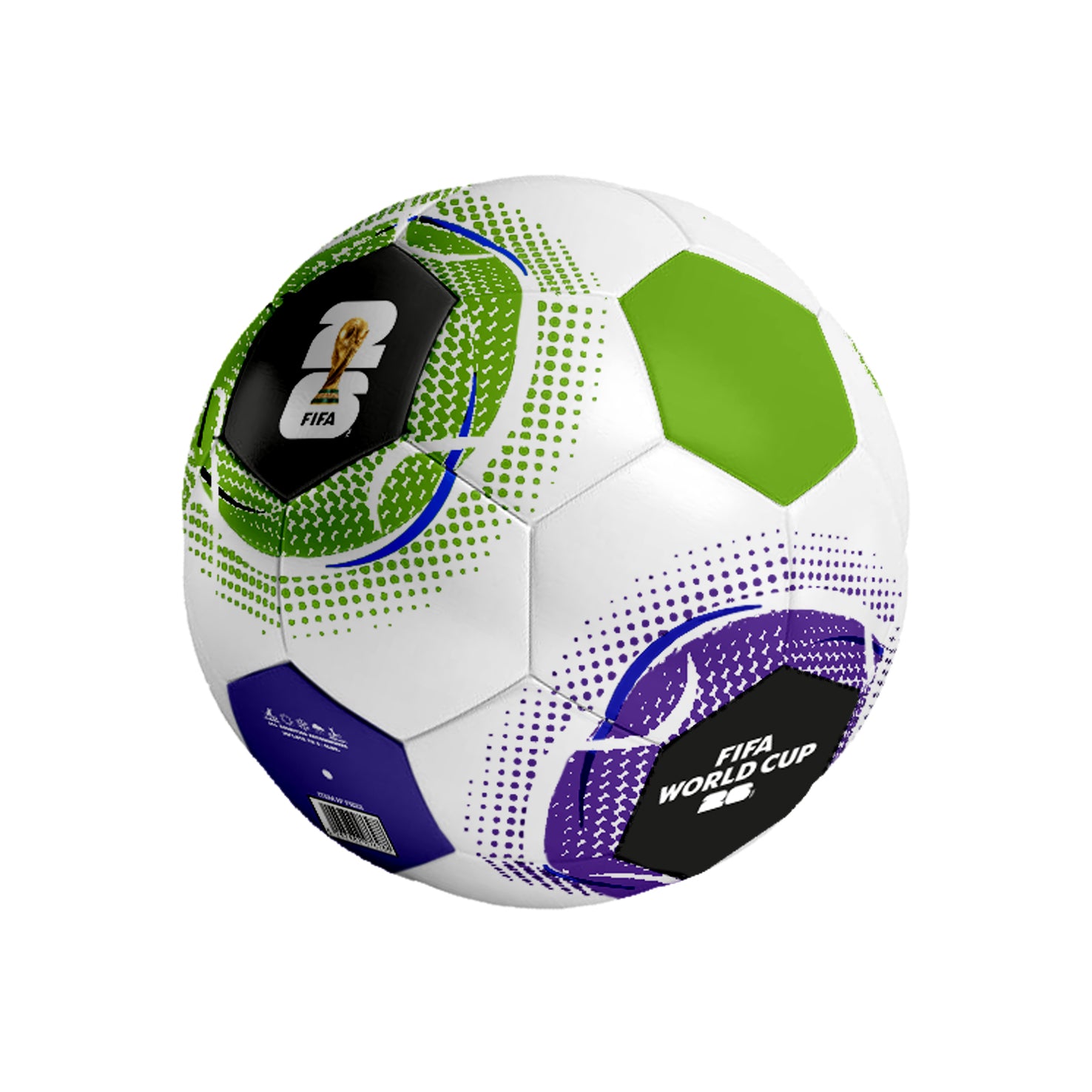 Hi5 FIFA World Cup 2026 Tri Color Football – White/Green/Purple | Size 5
