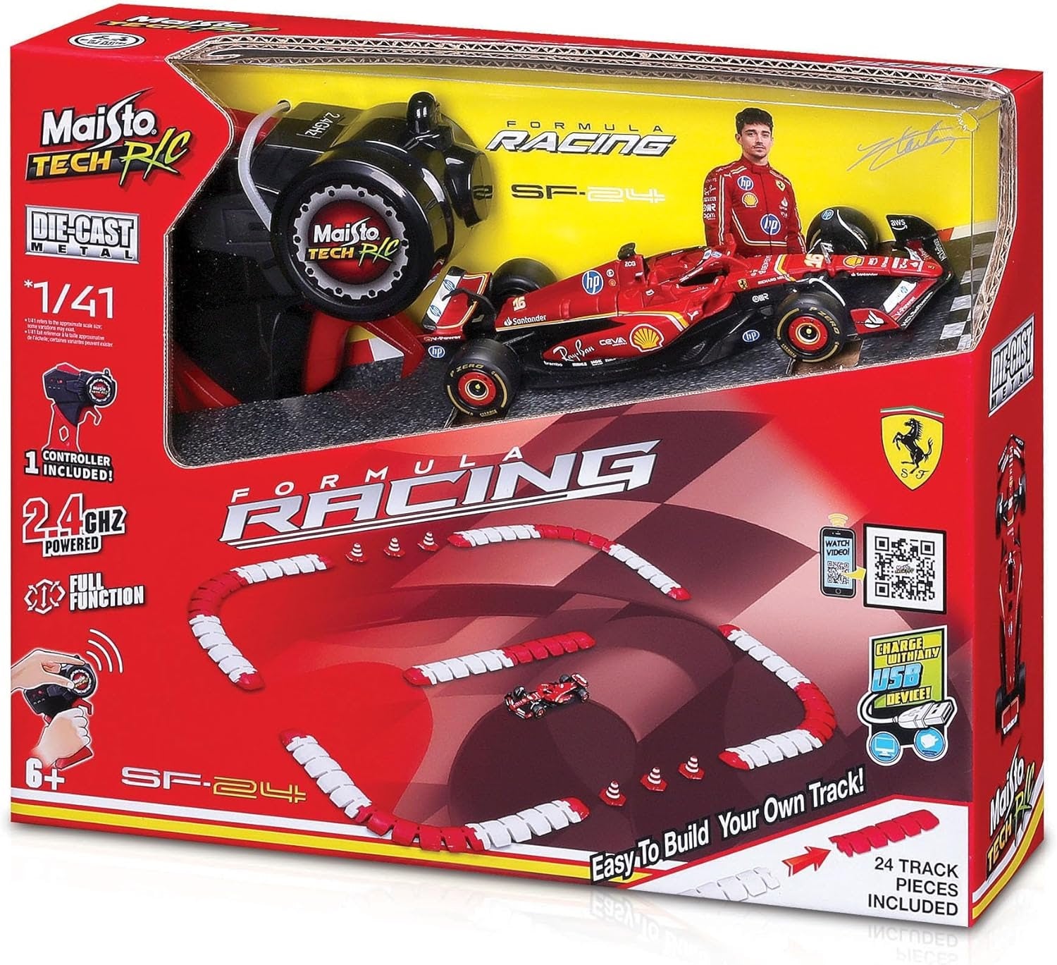 1:41 Die-cast Formula Racing RC with track - SF-24