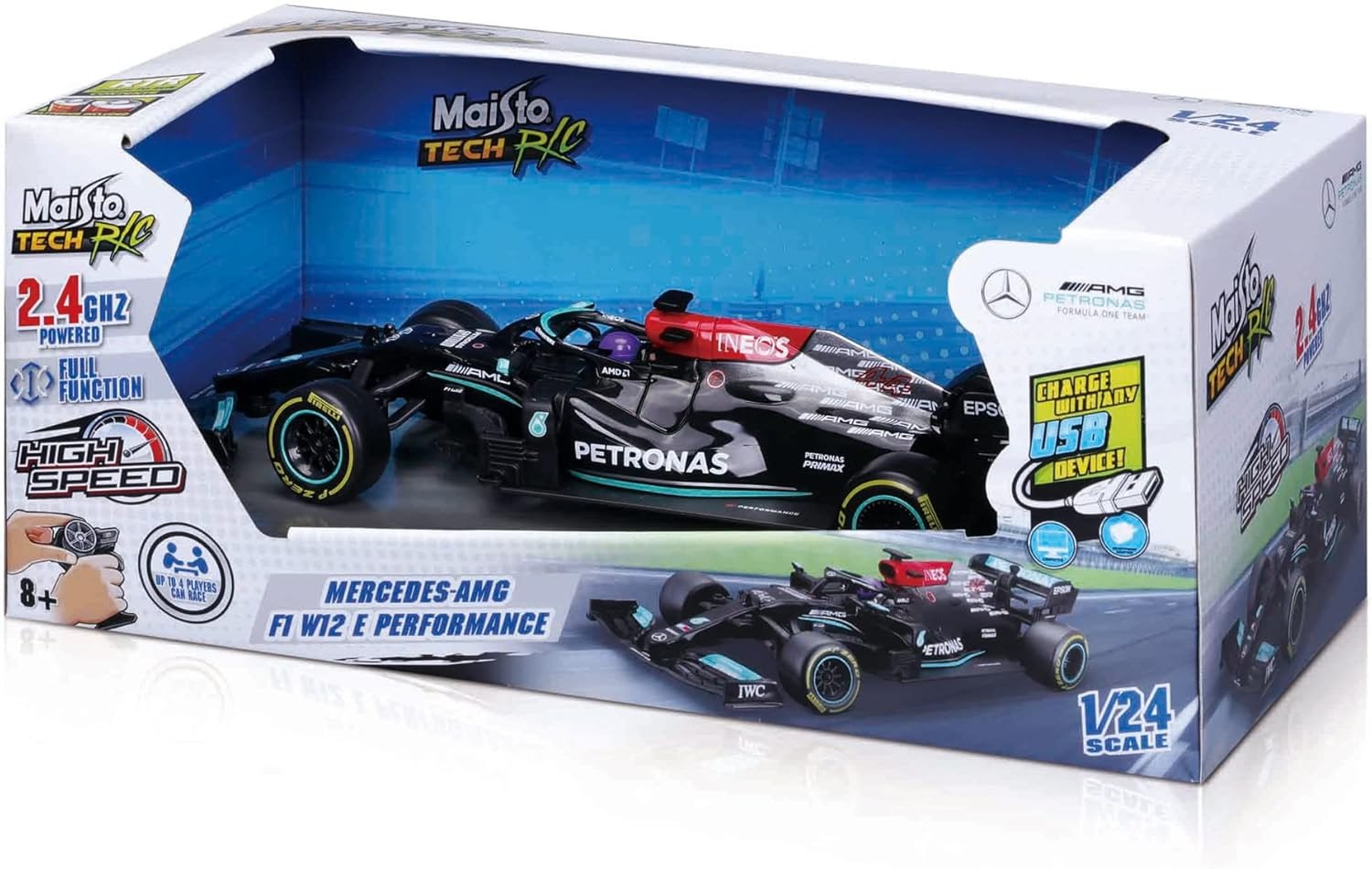 1:24 F1 - MERCEDES-AMG F1 W12 E Performance (2021) - 2.4 GHz (USB rechargeable)