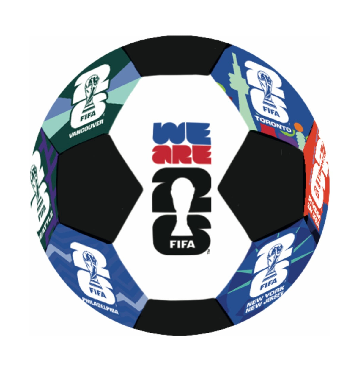 Hi5 FIFA World Cup 2026 Host Cities Football – Black/Multicolor | Size 5