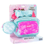 Girabrilla Puffer Pochette - Borsa Tracolla (Blue & Pink)