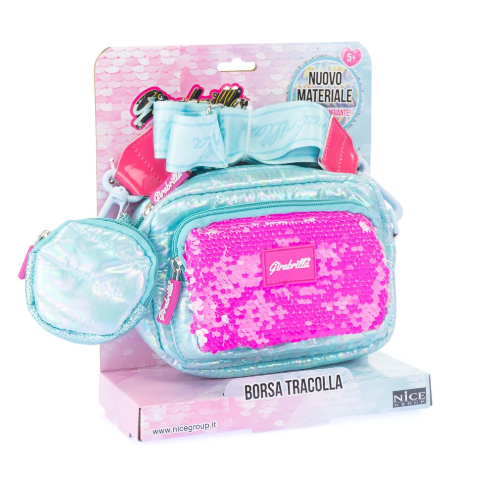 Girabrilla Puffer Pochette - Borsa Tracolla (Blue & Pink)