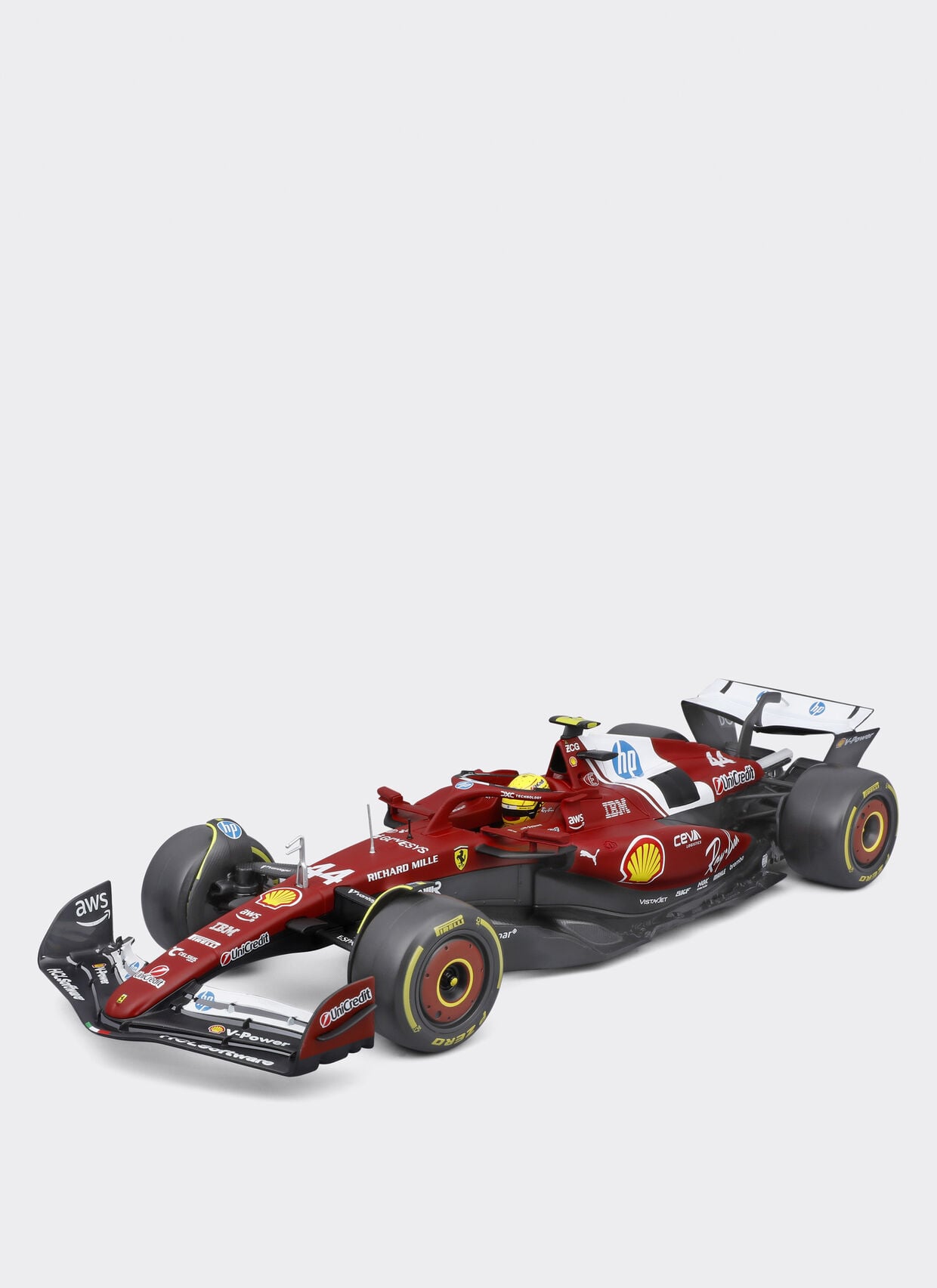 1:18 Ferrari SF-25 #44 Lewis Hamilton (with helmet and plastic stand) 18-16816