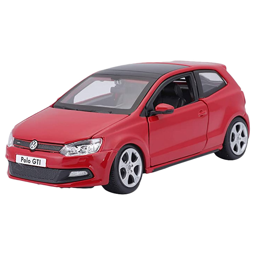 Bburago - 1/24 Volkswagen Polo GTI Mark 5 Diecast Toy Car - Red