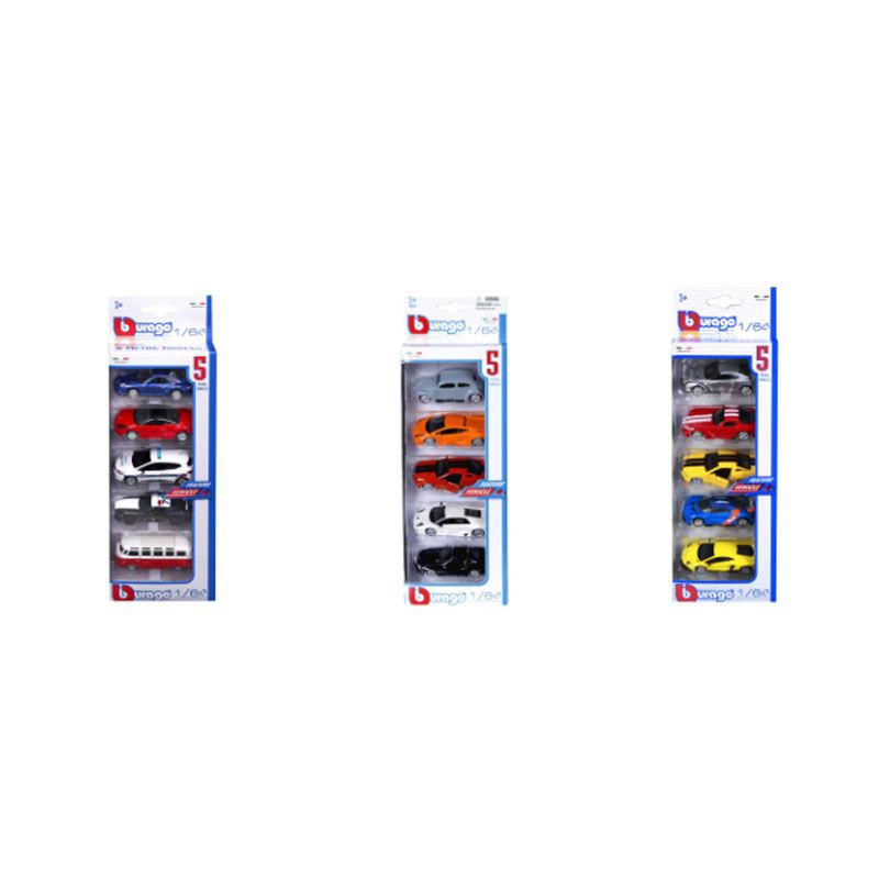 Bburago - 1/64 Vehicles 5 Pack - Assorted