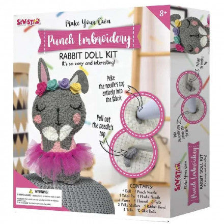 Sew Star - Punch Handmade Crochet Embroidery Mini Rabbit Doll Kit