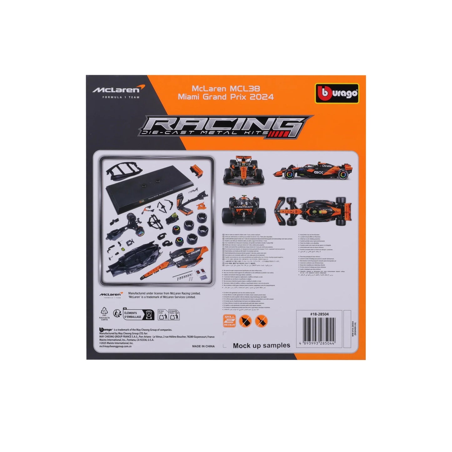 Bburago 1:24 Scale McLaren MCL38 F1 Model Kit – Lando Norris 2024 Edition