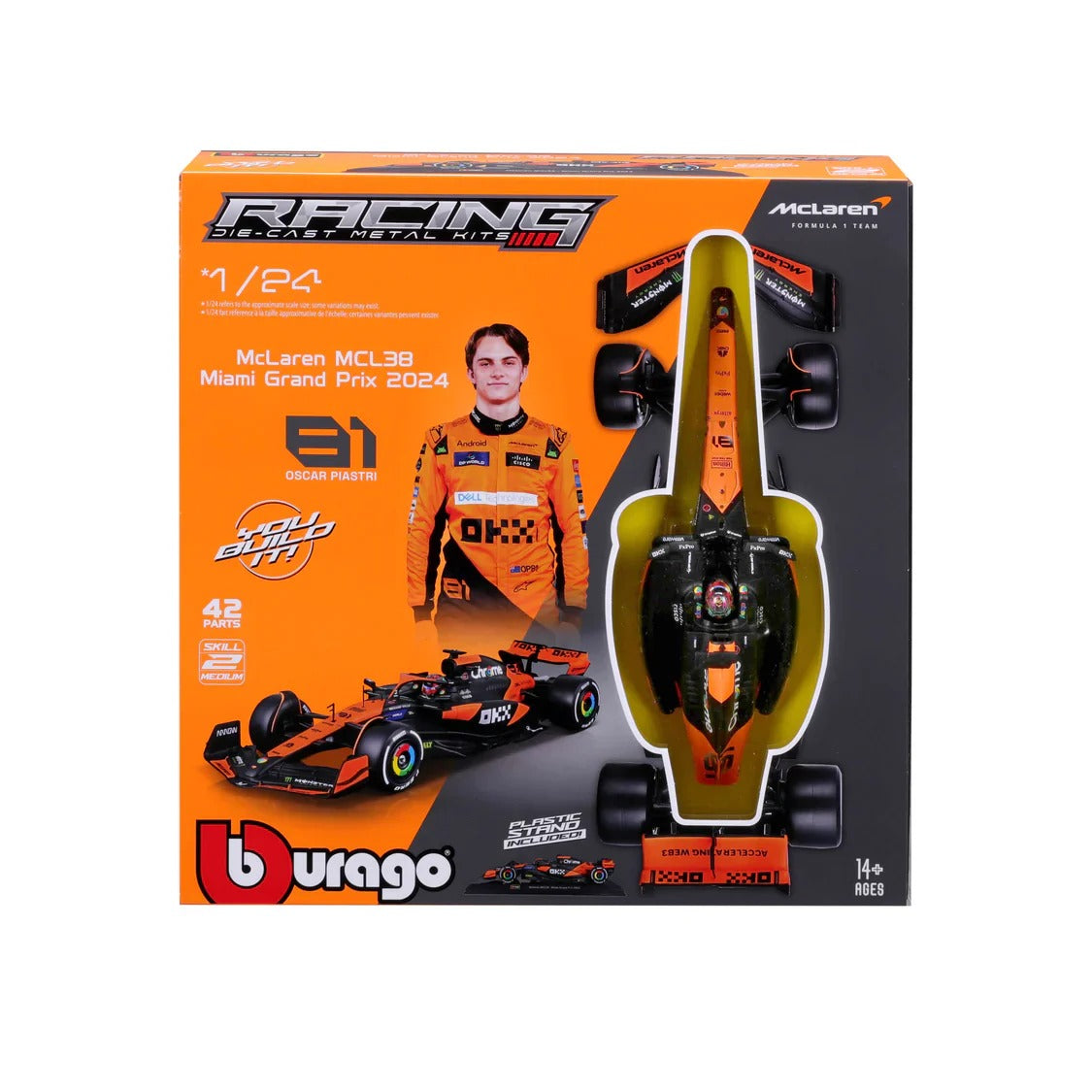 Bburago 1:24 Scale McLaren MCL38 F1 Model Kit – Oscar Piastri 2024 Edition