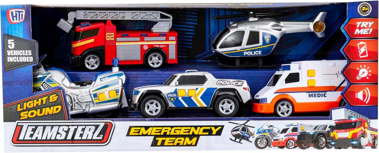 Teamsterz Emergency Team – 5 Piece Light & Sound Vehicle Set