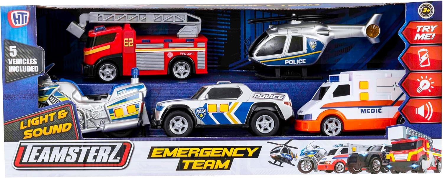 Teamsterz Emergency Team – 5 Piece Light & Sound Vehicle Set