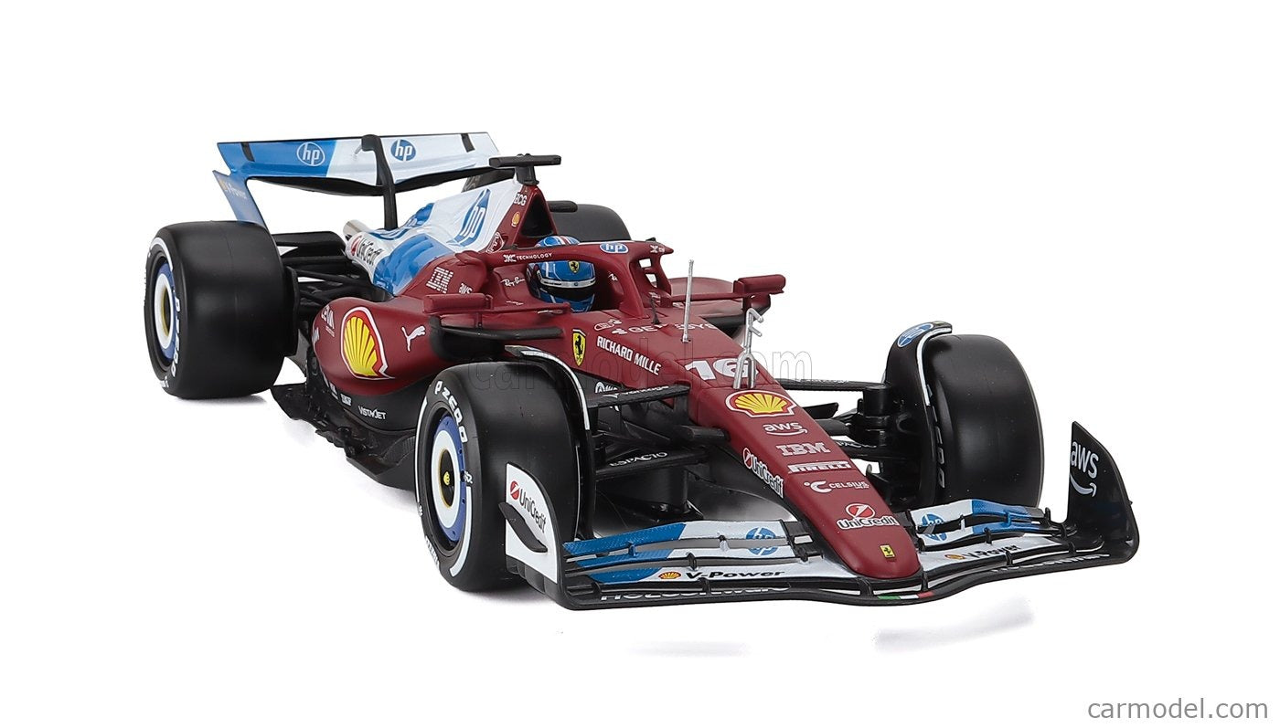 1:18 Ferrari SF-25 #16 Charles Leclerc Miami GP Die Cast Model (with helmet & plastic stand)