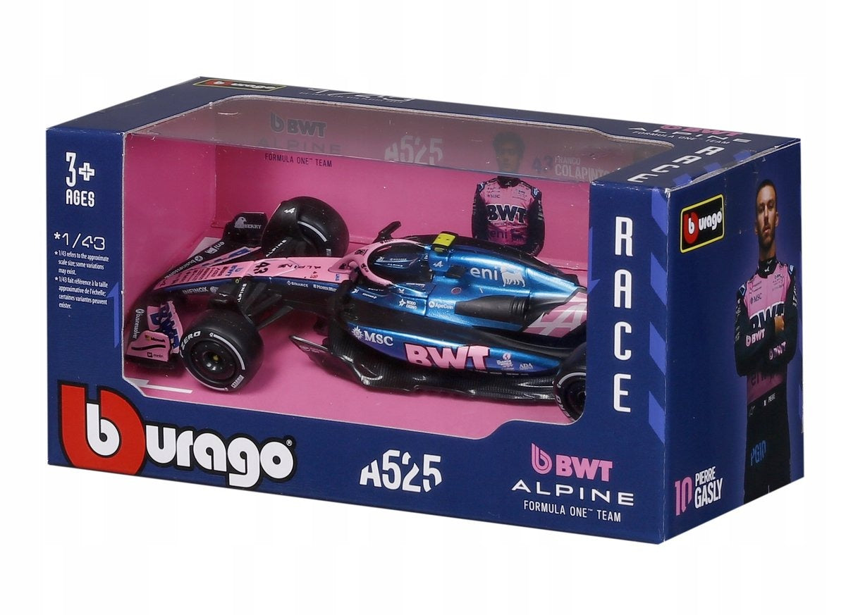 Bburago 1:43 Alpine A525 #10 Pierre Gasly 2025 Monaco GP Die-Cast Model