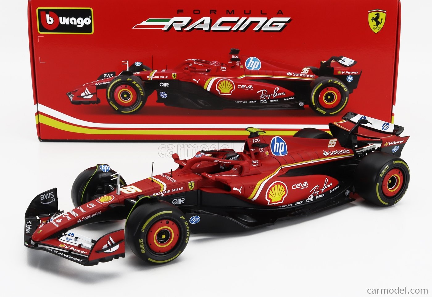Bburago 1:18 Ferrari SF-24 #55 Carlos Sainz 2024 Diecast Model