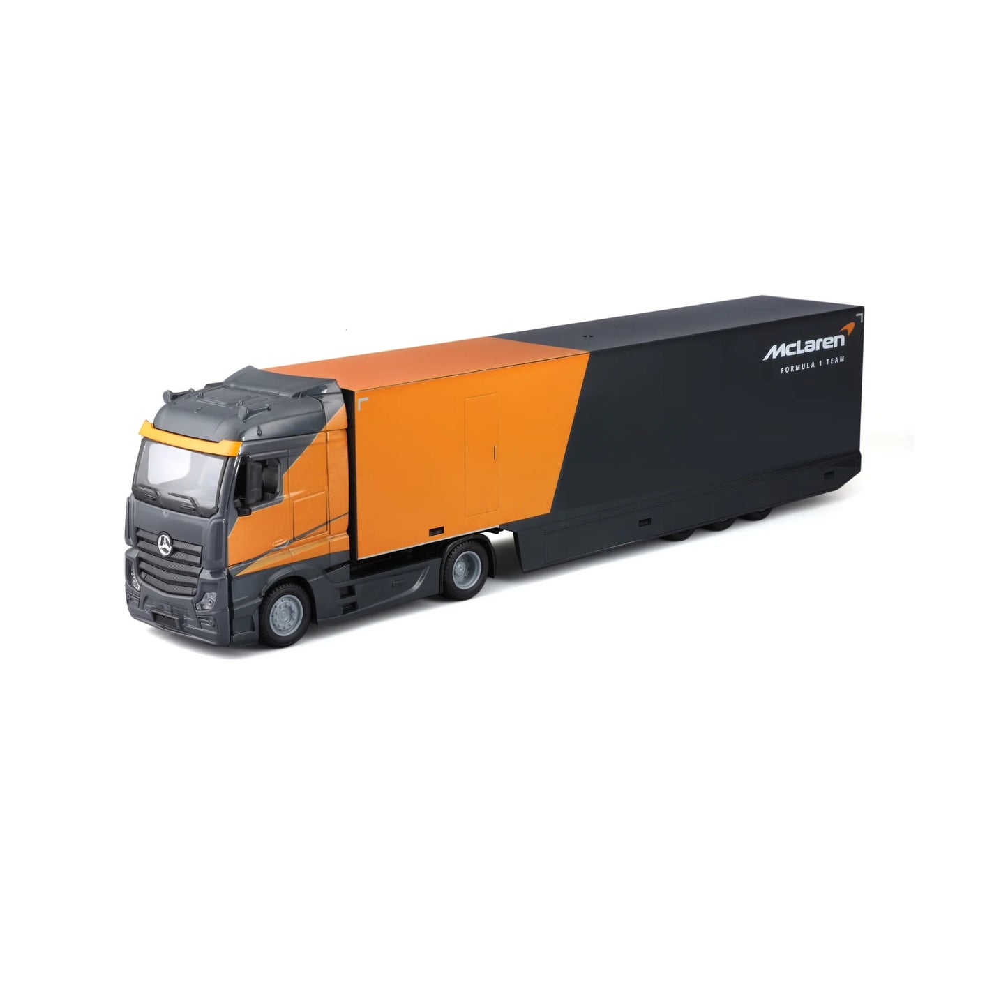 Mercedes-Benz Actros Semi Truck with McLaren MCL38 #4 Lando Norris – 1:43 Bburago Diecast Model