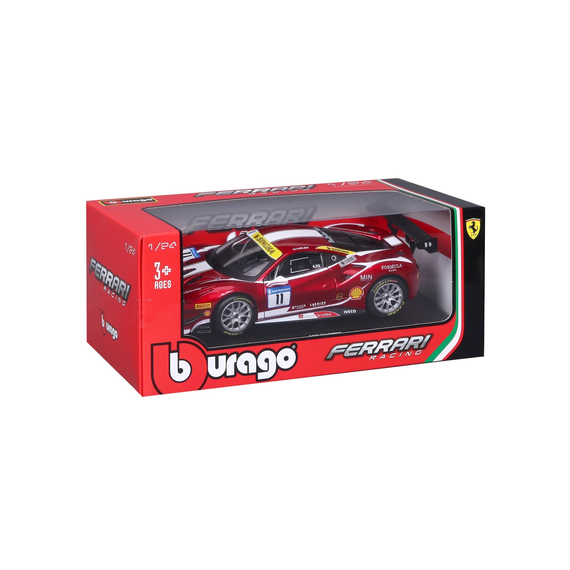 1:24 Ferrari 488 Challenge Diecast Model Kit - Formula Racing (18-26586)