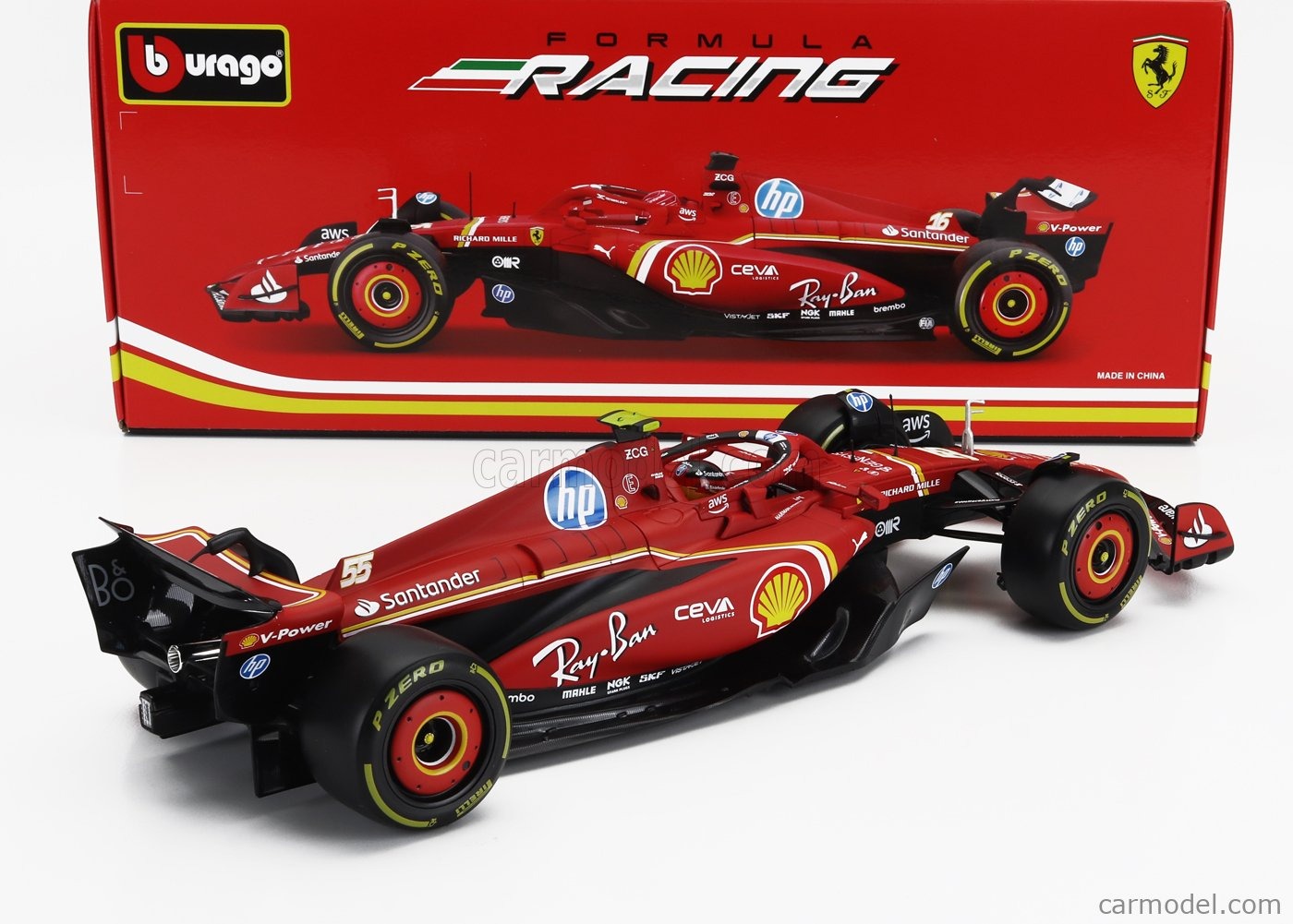 Bburago 1:18 Ferrari SF-24 #55 Carlos Sainz 2024 Diecast Model