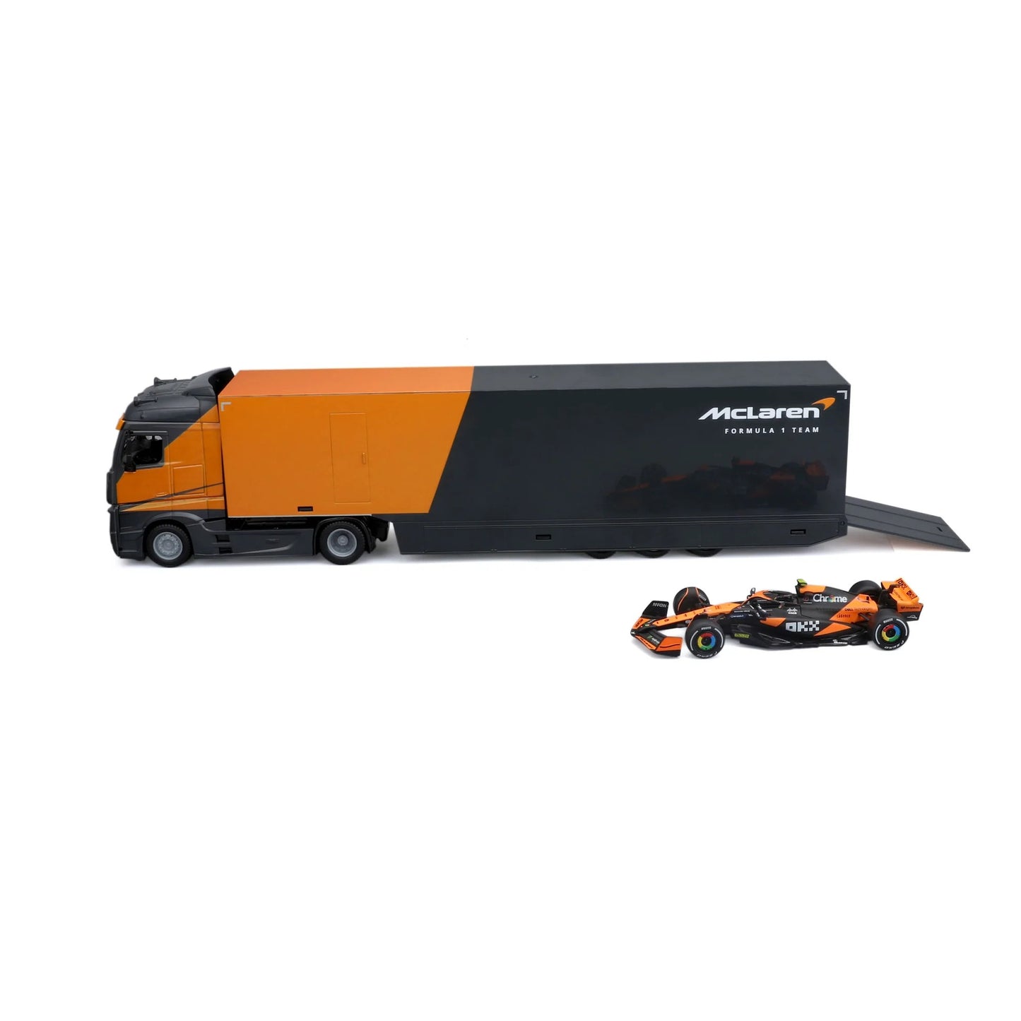 1:43 Mercedes-Benz Actros Formula 1 Race Car Transporter with McLaren MCL38 #4