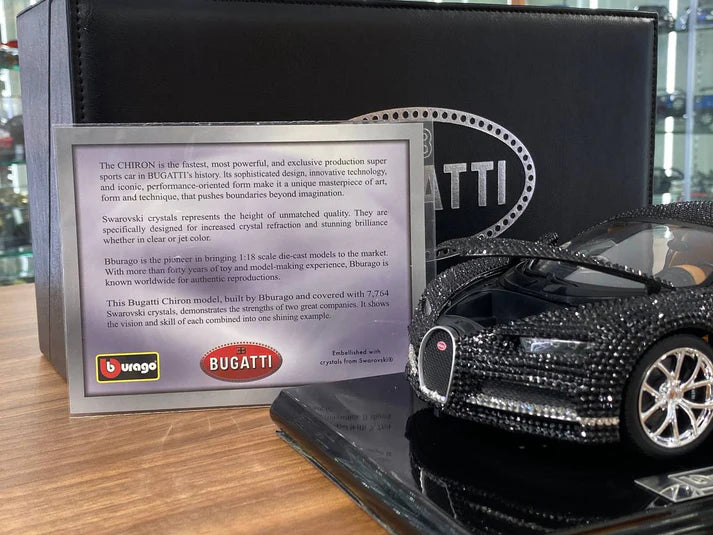 1/18 Diecast Bugatti Chiron Swarovski Crystal Limited Edition